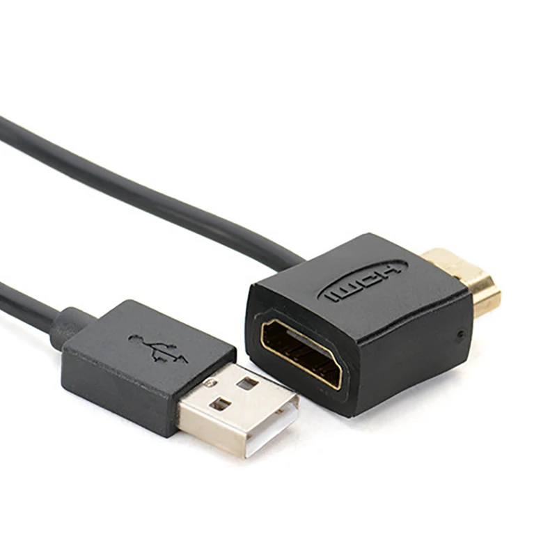 HD 1080P HDMI-compatible Adapter Female to Male Converter HD-MI Connector HDMI-compatible Switch with USB 2.0 Charger Power