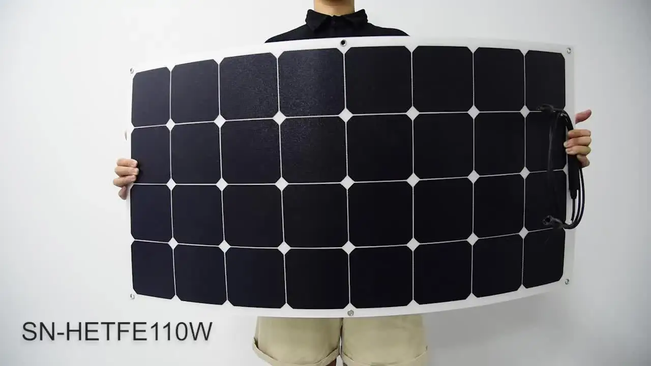 

Hot sale 100 watt 110W etfe Sunpower mono ETFE RV boat use flexible solar panel