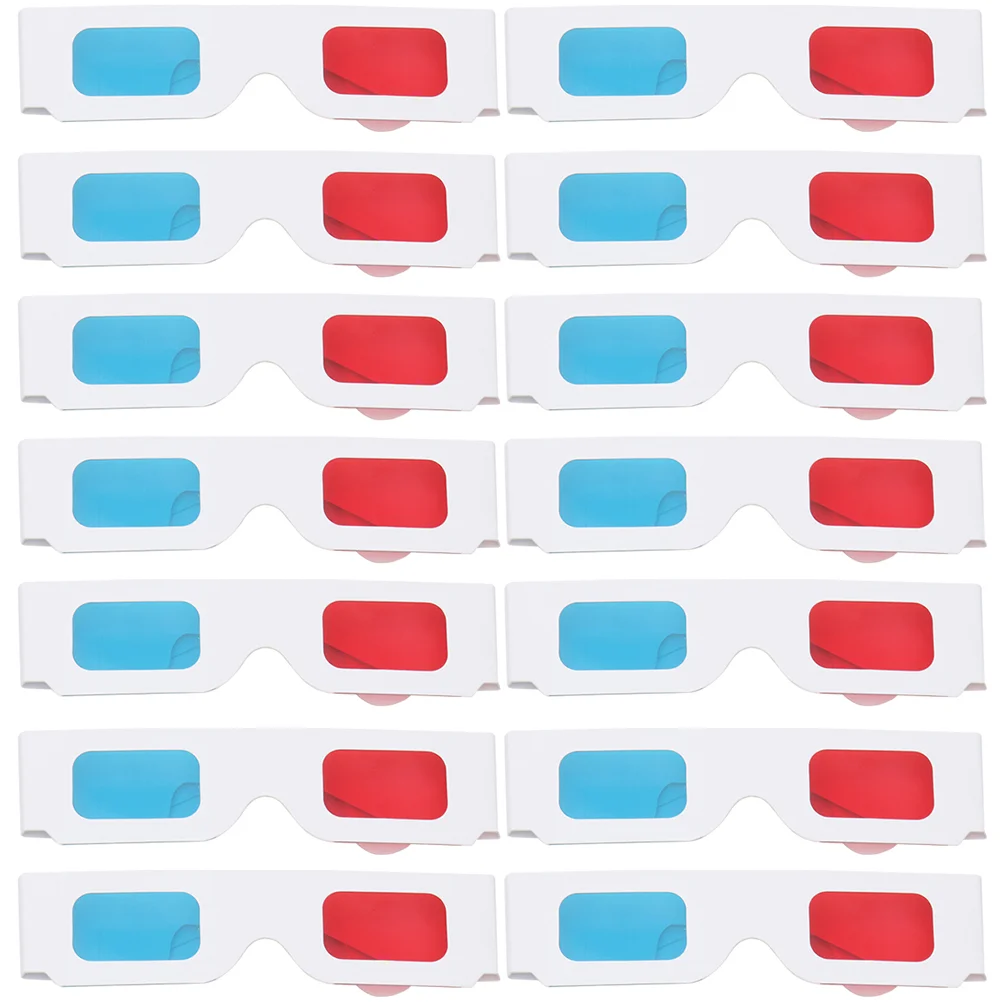 100 шт. красные и очки компактные 3D-анаглифские фильмы одноразовая бумажная