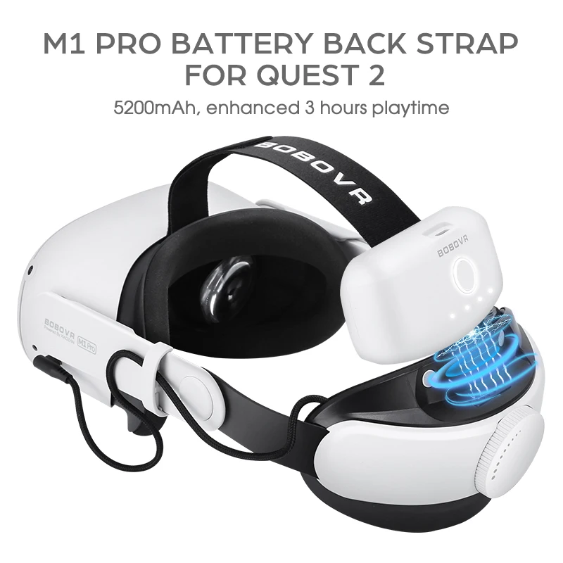 BOBOVR M1 Pro Battery Pack Head Strap for Oculus Quest 2 5200mah Magnetic Battery Elite Halo Strap For Quest2 enlarge