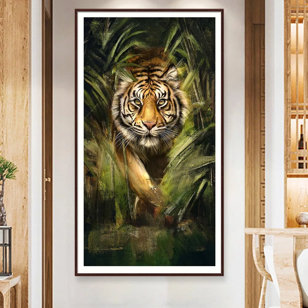 Diy Diamond Painting Jungle Cat Embroidery Mosaic Tiger Animal Picture of Rhinestones Wall Stickers Cuadros Home Decoration Gift