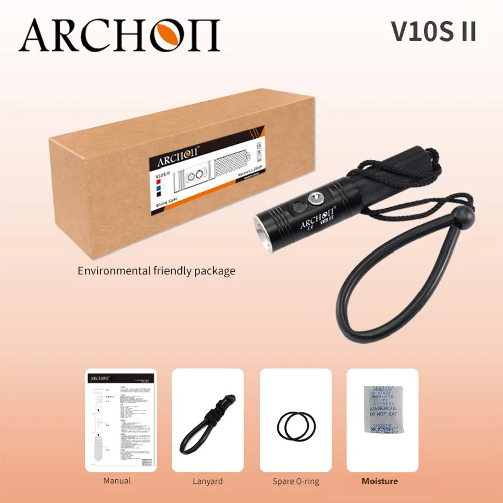 Светодиодный фонарик ARCHON V10S II для дайвинга 1200 люмен, фонарик для дайвинга, подводный фонарик для дайвинга (art.: 7a450327e) - 7a450327e