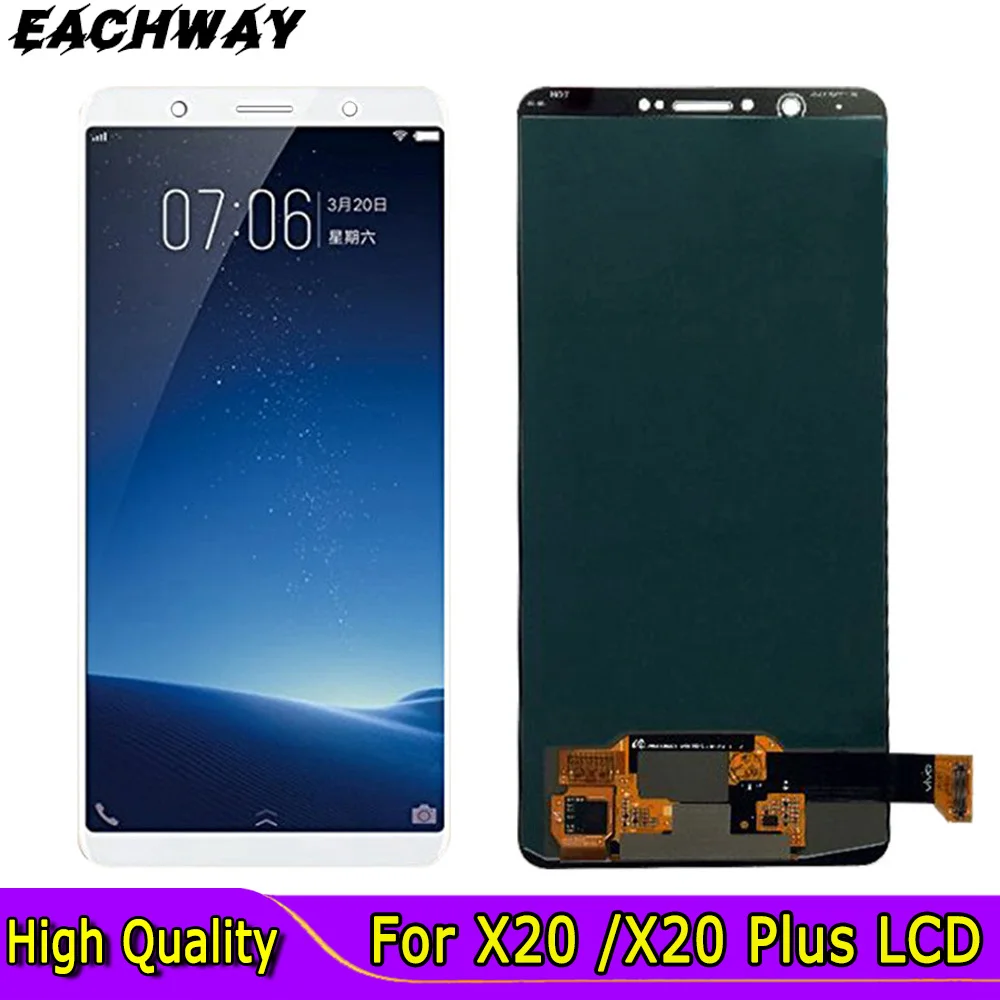 ЖК-дисплей 6,01 дюйма для Vivo X20 LCD X20 Plus, дисплей со стандартными деталями для Vivo X 20 Plus, ЖК-экран