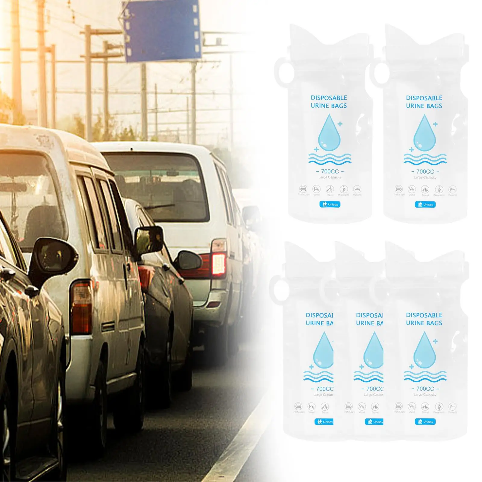 5 шт. одноразовые мешки для мочи