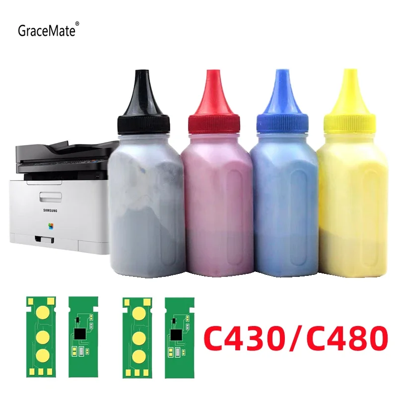 Фото Тонер-порошок CLT-K404S CLT-C404S CLT-M404S для лазерных принтеров Samsung Xpress SL-C430C430W C480 C480w C480FN C480FW с чипом №2