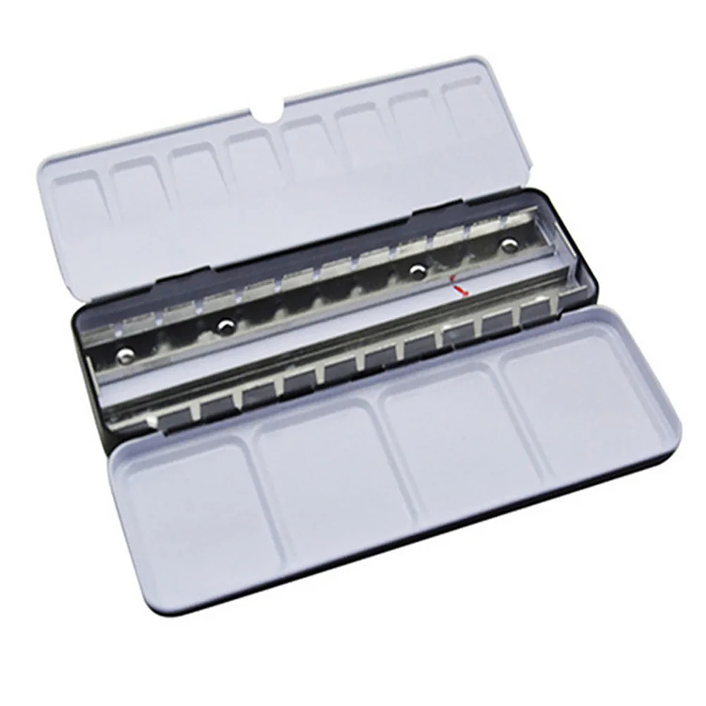 

Iron Drawing Palette Portable Multifunction Empty Tin School Art Supplies DIY Durable Solid Watercolor Students Paint Box Gift