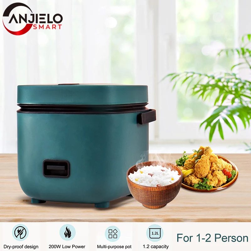 

1.2L Mini Rice Cooker with Steamer Non- Stick Cooking, High-Temperature Protection, One Touch Operation Perfect for 1-2 Person