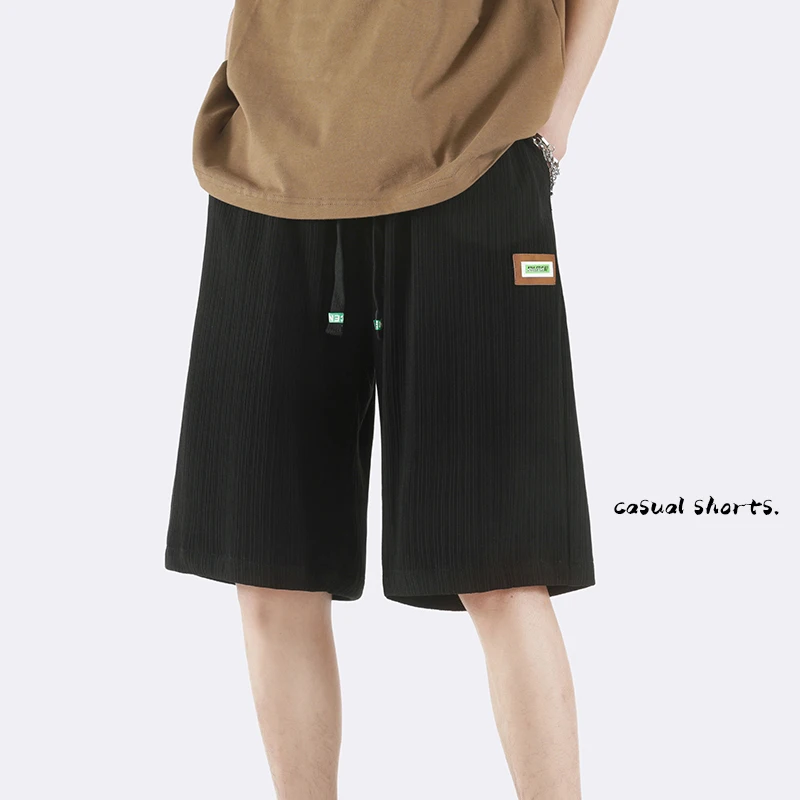 Summer Solid Color Short Pants Youthful Sports Wind Straight-legged Pant Hip Hop Streetwear Men's Casual Baggy Trousers