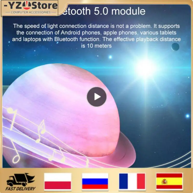 

Multi-color Noise Reduction Wireless Loudspeaker Tf Card Radio Long Battery Life Colorful Night Light Loudspeaker Birthday Gift