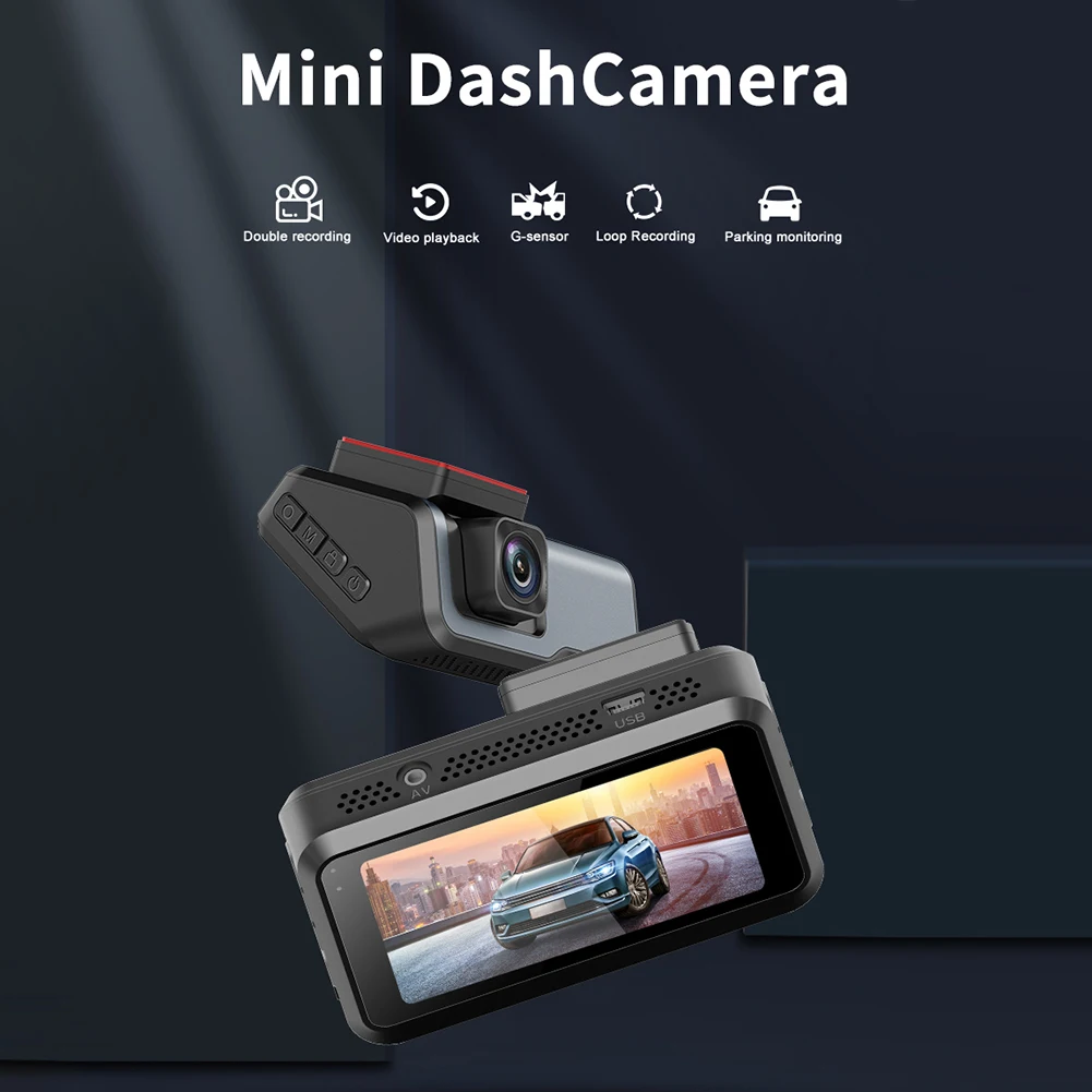 

HD 1080P V6 DVR Recorder Dashcam 3 Inch Dual Lens Video Recorder with Rearview Mirror Cyclic Recording Auto Accessories
