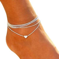ankle chain anklet heart jewelry women pendant fashion multi layer beach party ankle chain