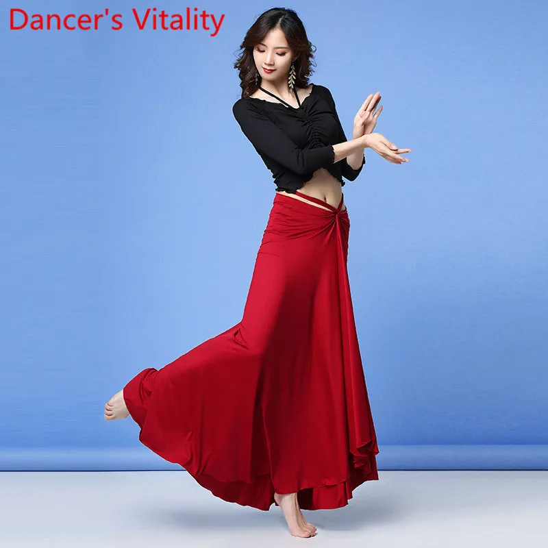 Зимний женский тренировочный костюм для танца живота топ с длинными рукавами