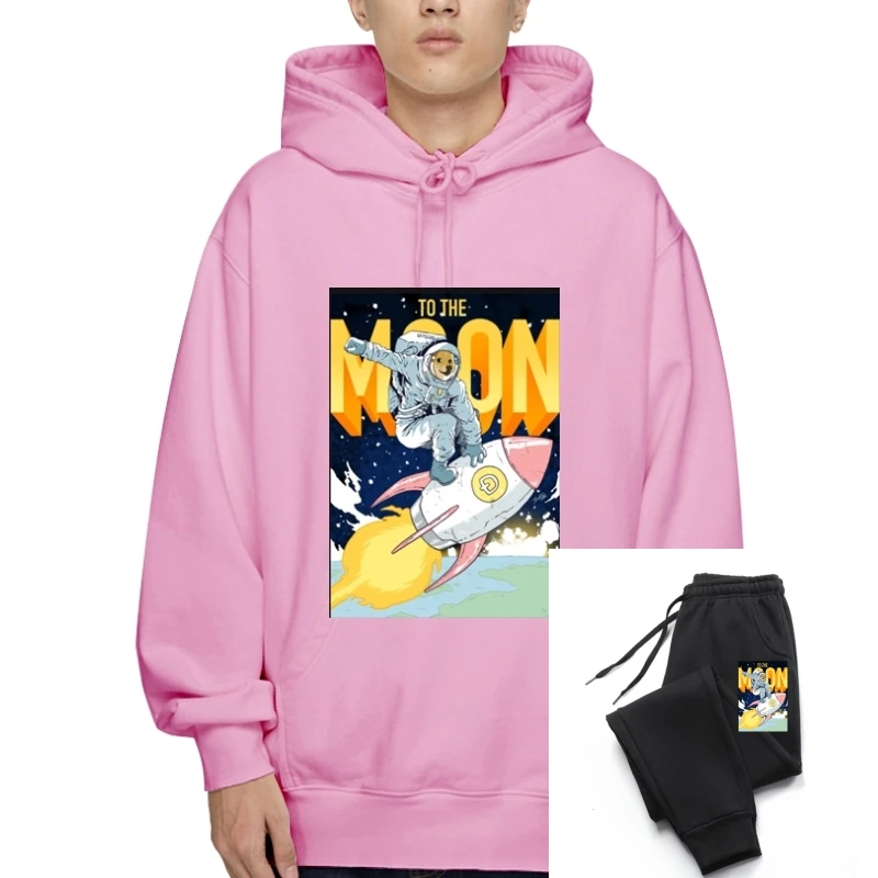 

Художественная личность криптовалюты биткоина доходит до Луны! (С текстом) Мужская индивидуальная зимняя хлопковая Повседневная Толстовка