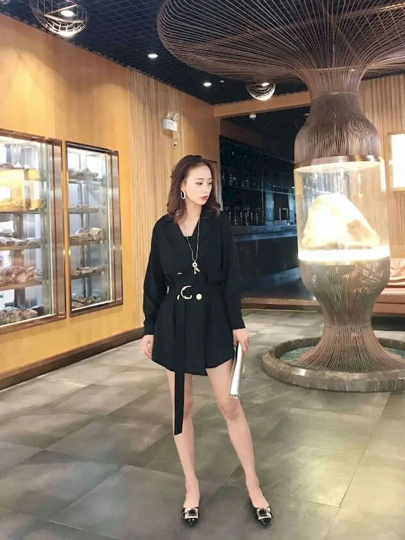 Женский однотонный офисный Блейзер элегантный двубортный блейзер в Корейском