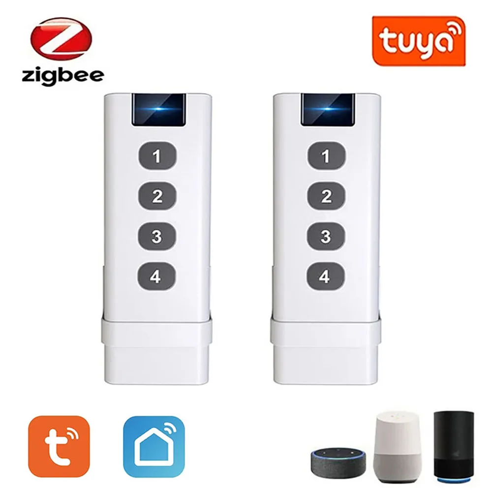 

Tuya 1-5PCS Zigbee Smart Home Wireless Scene Switch 4 Groups of Remote Portable Remote Control Hub Need to Control The Device
