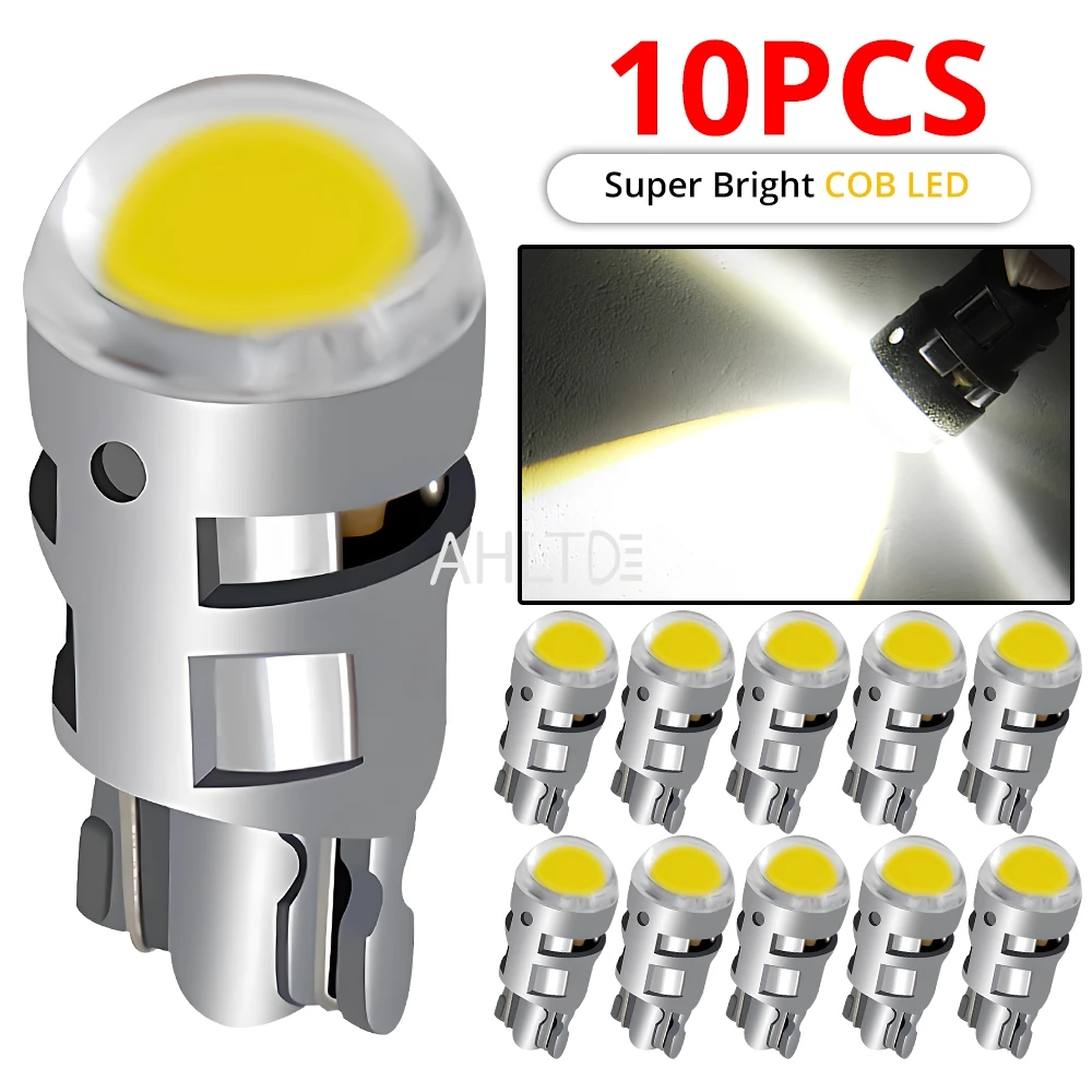 

1/2/4/10 шт. Автомобильный T10 COB Led W5W 194 168 Внутренняя лампа для чтения багажника Ультра яркая 12 В Автоматический тормозной указатель поворота Габаритный фонарь Белый