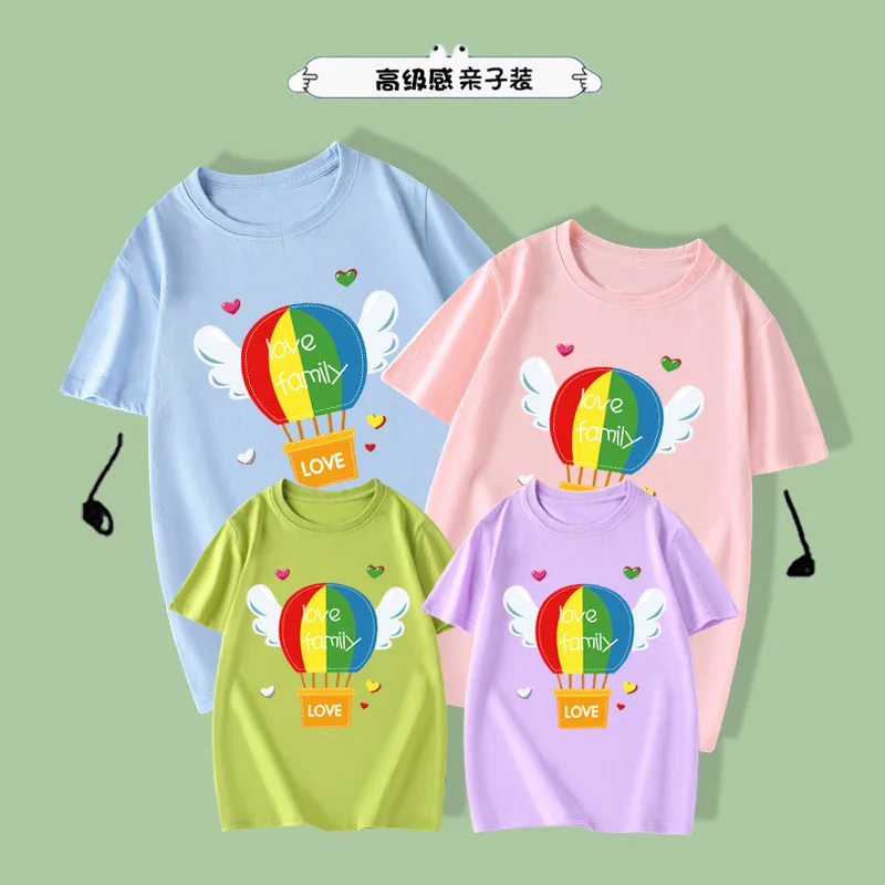 

Mother Daughter Clothes Family Matching Outfits Cotton T-shirt Cartoon Printed Tops Parent-child Outfits Summer Boys Girls Tees