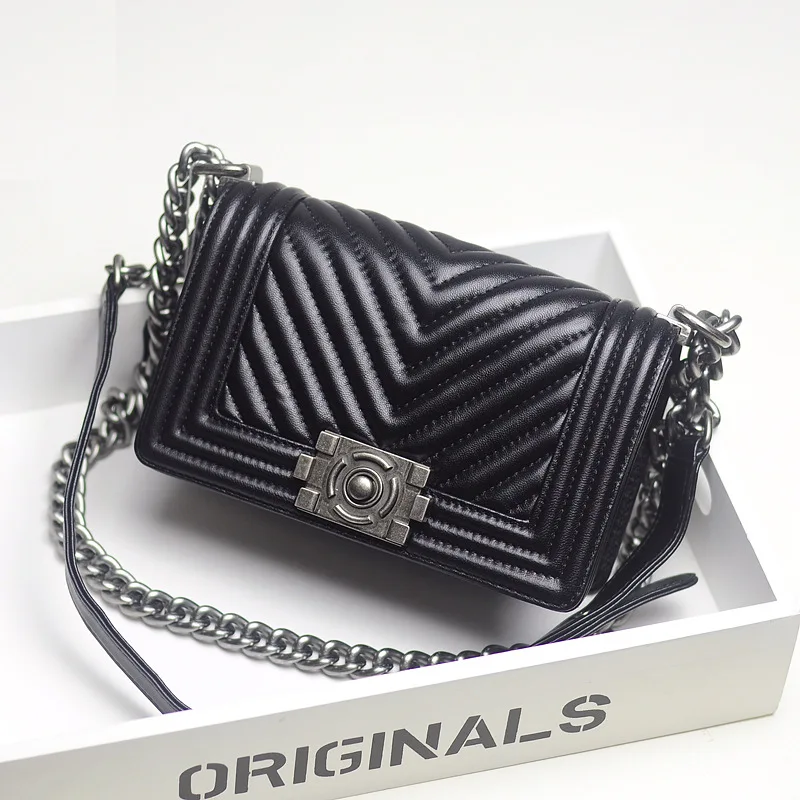 

2022 New Chain Checkered Sheepskin Women's Bag Leather Leisure High Quality Women's Bag