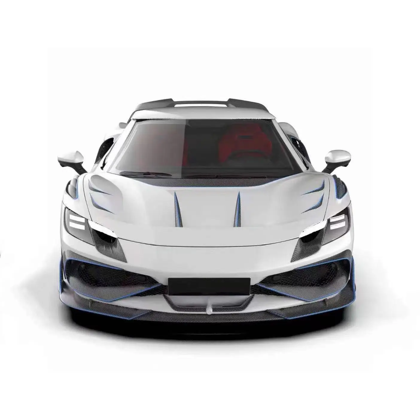 Комплект для корпуса из сухого углеродного волокна Fe rrari 296 GTB GTS передний диффузор