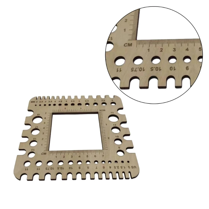 C63B деревянная линейка для вязания вязальных игл пряжа крючком измерительный