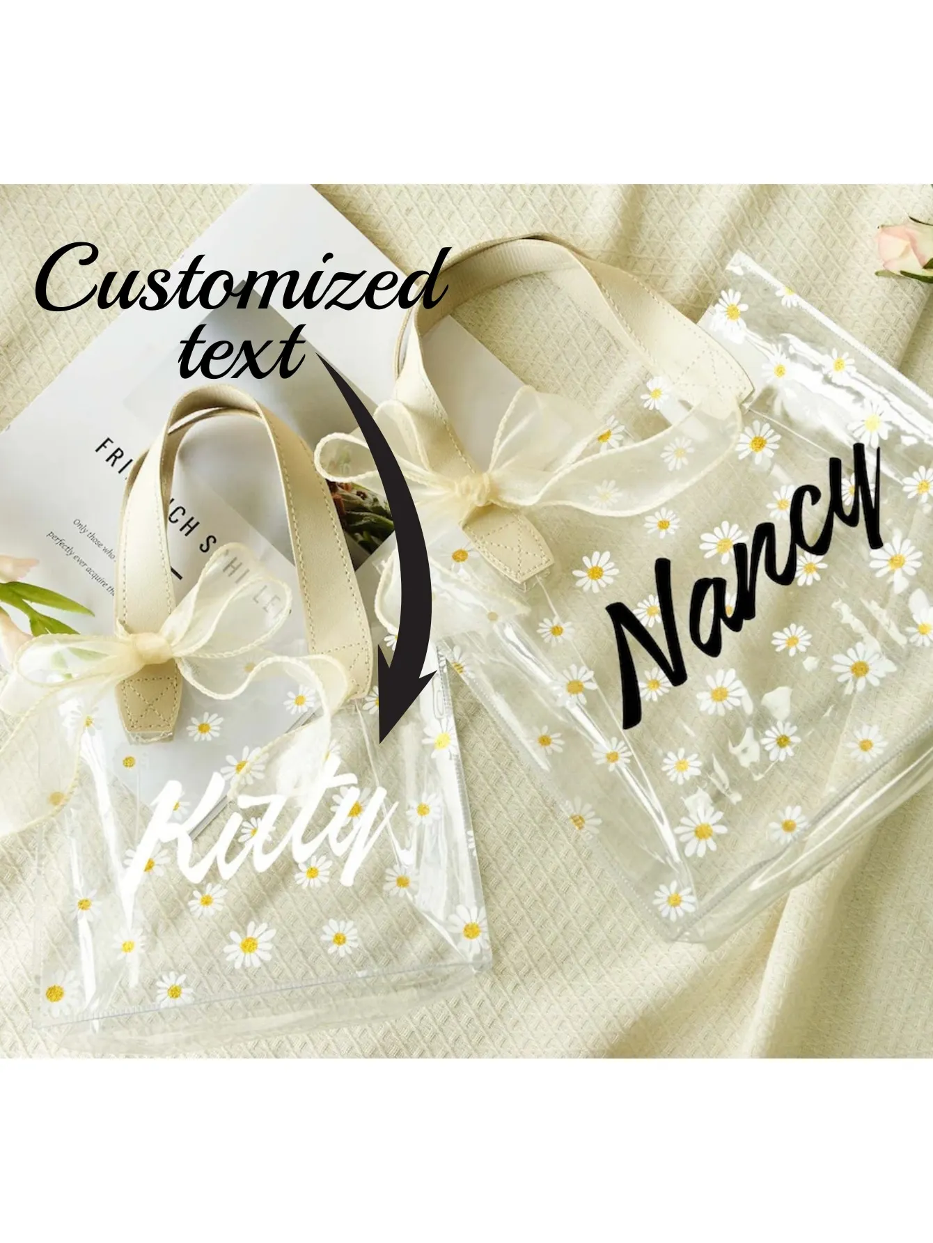 Пластиковая сумка с цветочным принтом