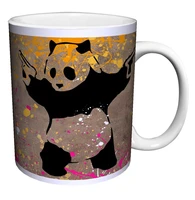 cute panda hookah weapon panda mugs art panda cup husband gifts dad beer mugs for kids ceramic coffee mug friend gift home decal