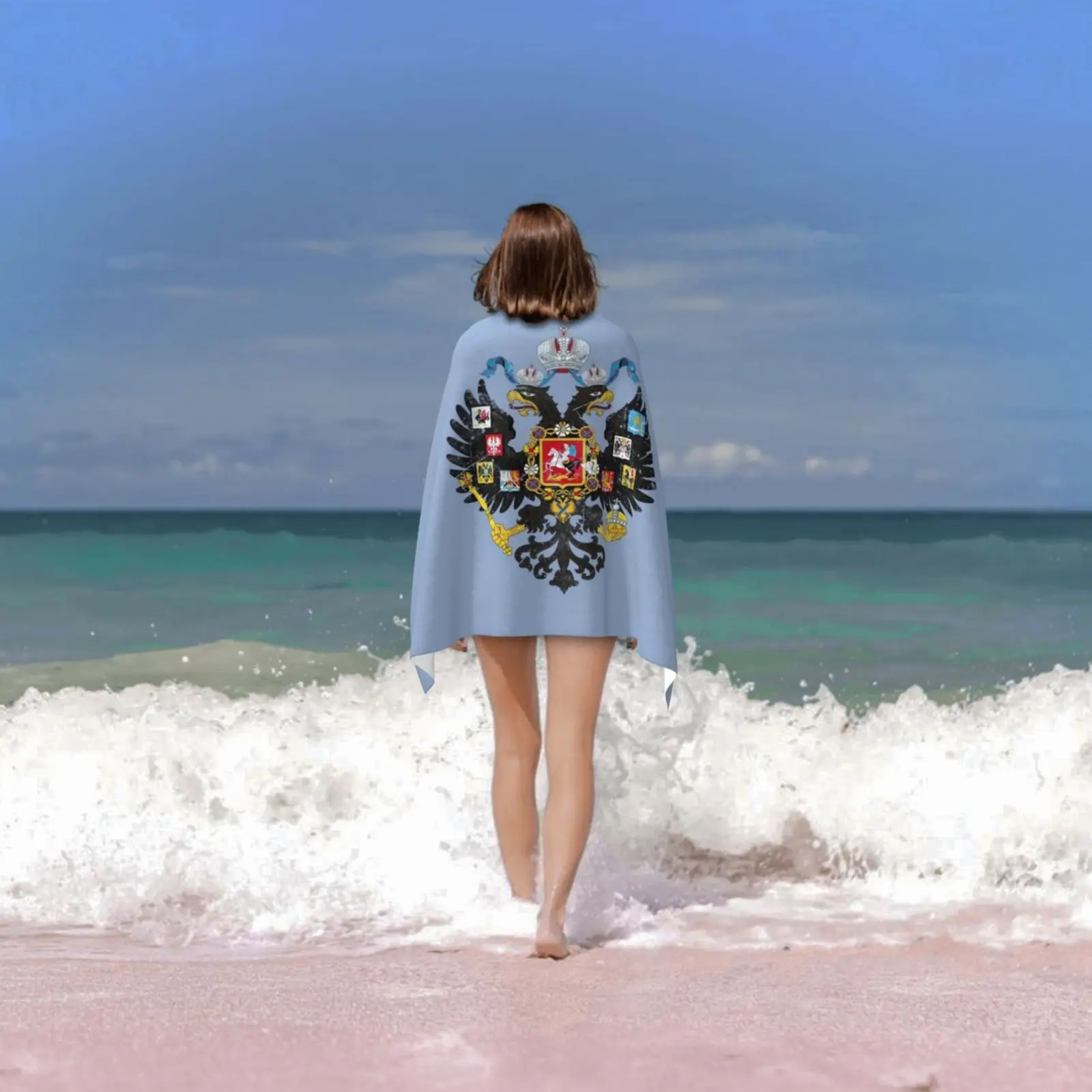 Полотенце банное с российским флагом под заказ старинное классическое винтажное