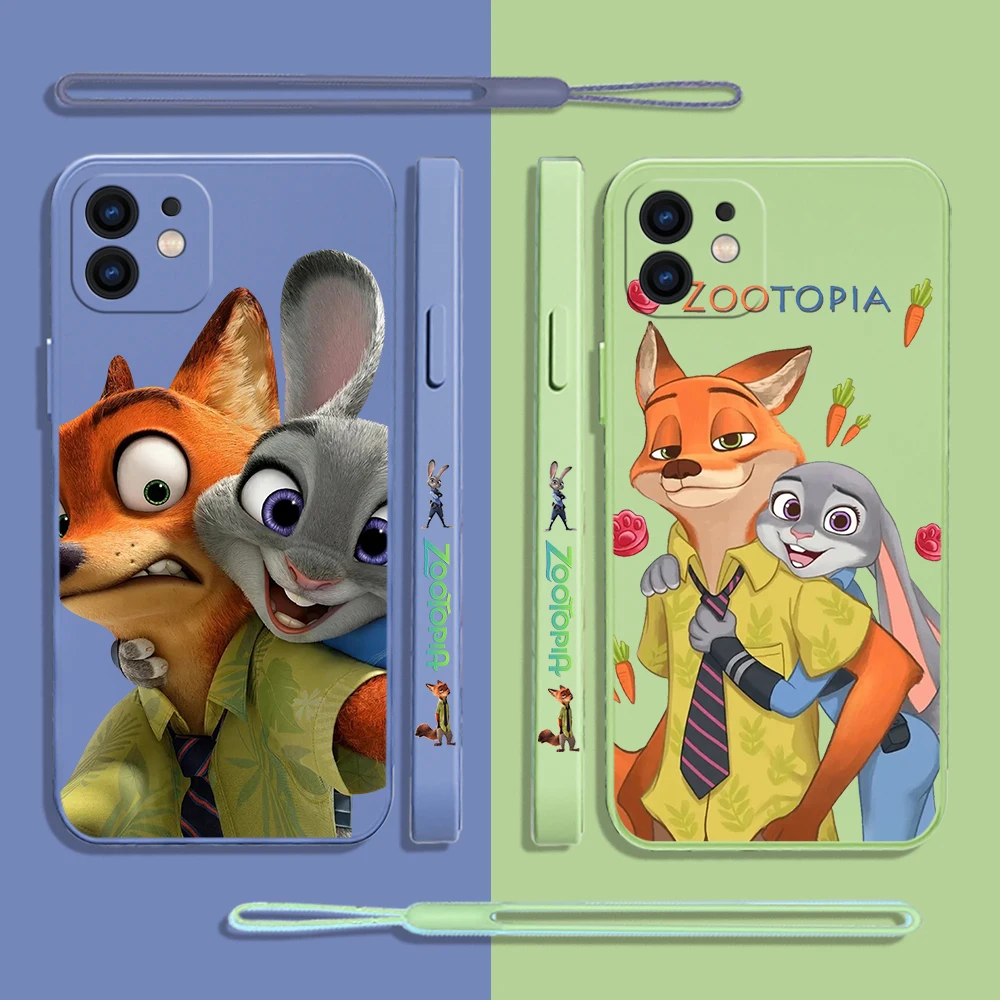 

Disney Anime Zootopia Phone Case For Xiaomi Redmi Note 12 11 11T 10 10S Pro Plus 10C 9A 9C 9T K40 K50 K60 4G 5G With Hand Strap