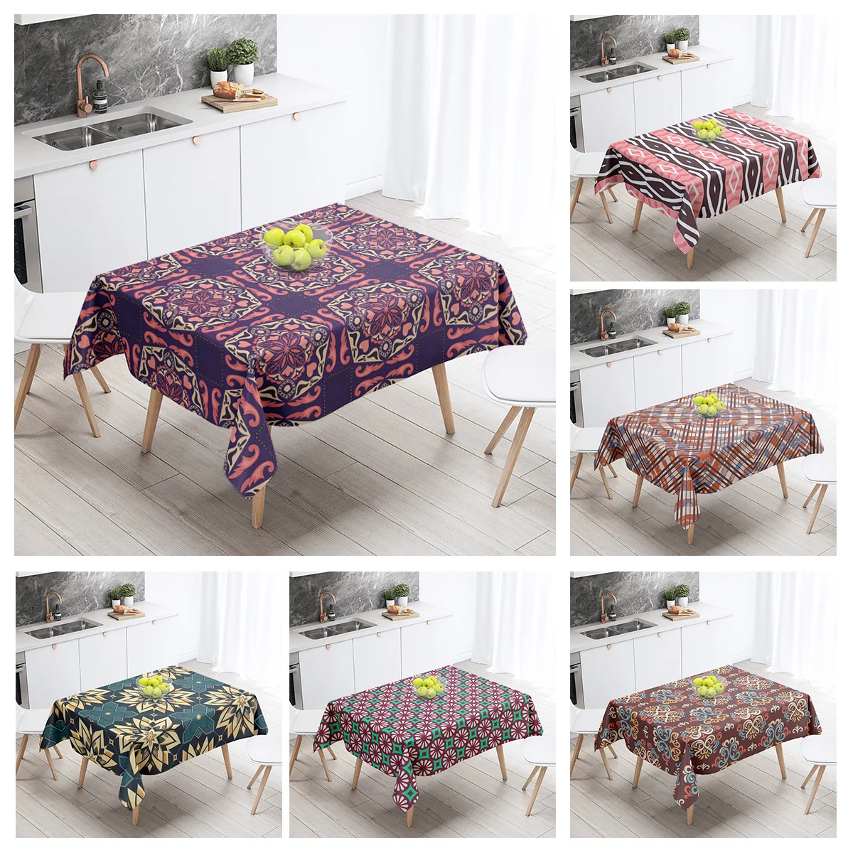 Restaurant decoration and home tablecloths with rectangular tablecloth accessories waterproof fabric stain-resistant tableclot