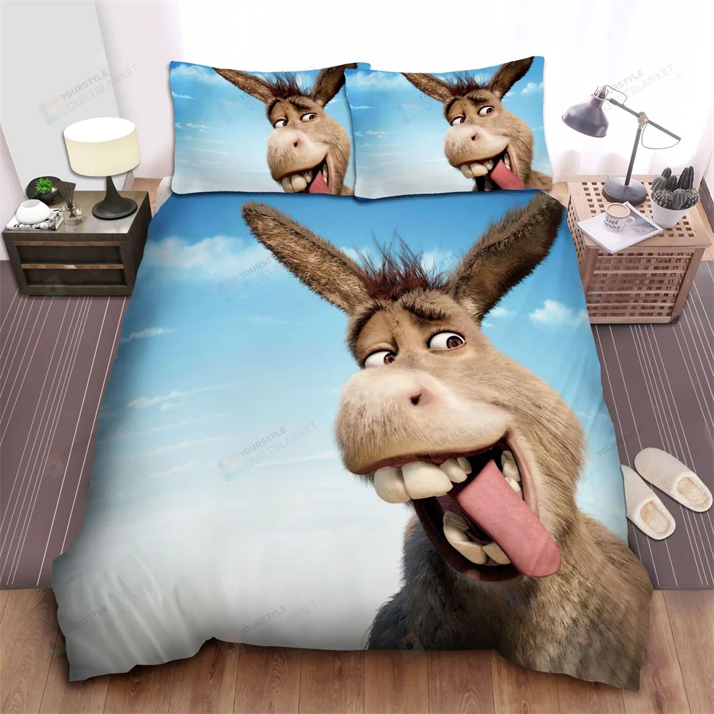 

Donkey Funny Cartoon Animal Cute Kids Quilt Durex Full Twin King Size3Pcs Duvet Cover Bedding Linen Set Bedspread200x200 240x220