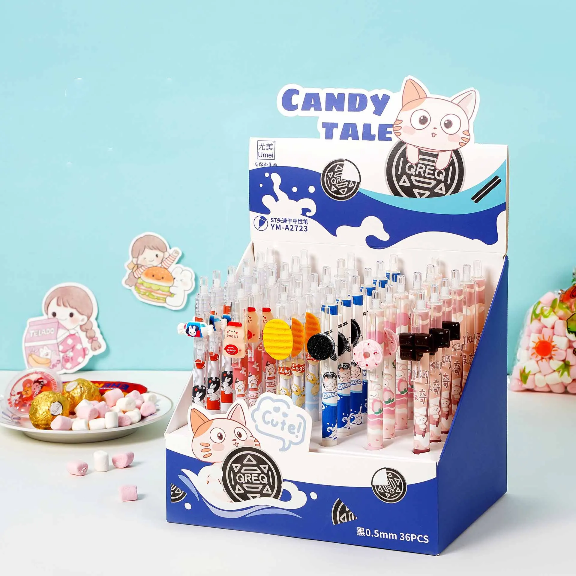 

36 pcs/lot Creative Snacks Press Gel Pen Cute 0.5mm Black Ink Pens Gift Stationery Office School Supplies Wholesale