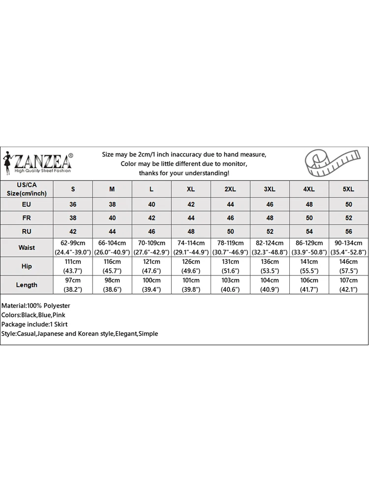 Женская эластичная юбка ZANZEA с высокой талией
