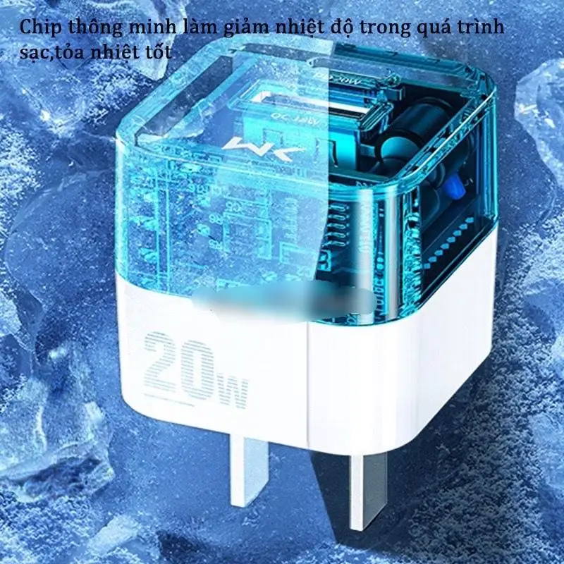 Usb Type-C 20W Mini Fast Charge Transparent Mecha Model for Iphone1314 Promax Usb Mobile Phone Charger for Xiaomi Huawei Samsung