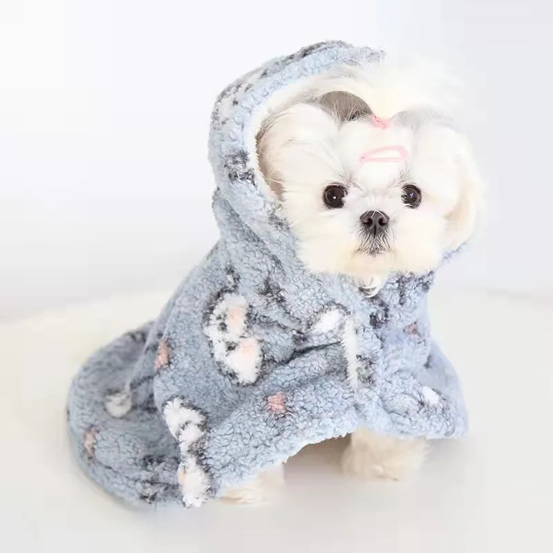 

Pet Clothes Dog Coat Blanket Robe Tloak Towel Small Dogs Cute Comfortable Warm Cotton Shoot Outdoors Cartoon Patter Bulldogn