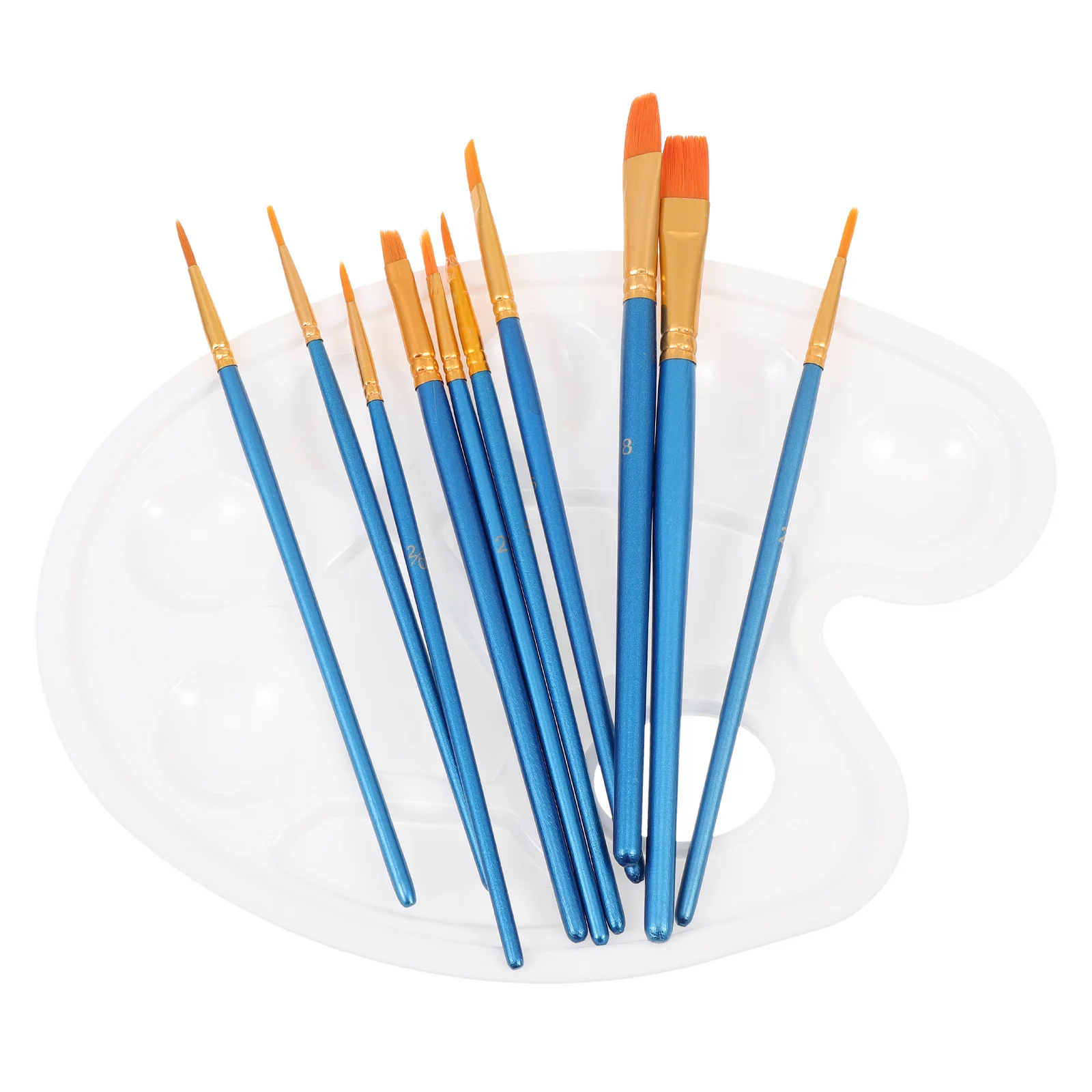 

Brushes Brush Set Painting Acrylic Oil Plate Kids Artist Roundwatercolor Flatpigment Mixing Trays Supplies Color Tray Trim