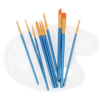 brushes brush set painting acrylic oil plate kids artist roundwatercolor flatpigment mixing trays supplies color tray trim