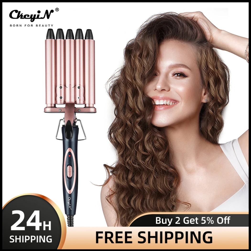 

110-220V Perm Splint Titanium Automatic Ceramic Hair Curler 3 Barrels Big Waver Curling Iron Hair Curlers Rollers Styling Tools