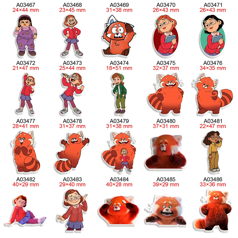 

Turning Red Cartoon Character Printed Disney Planar Resin Flatback For DIY Craft Supplies