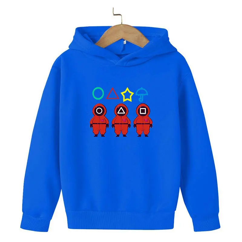 

Children's Black Catton Hoodie, Squid Game Series, Cartoon Print, Fashion, Boys' and Teenagers' Clothing