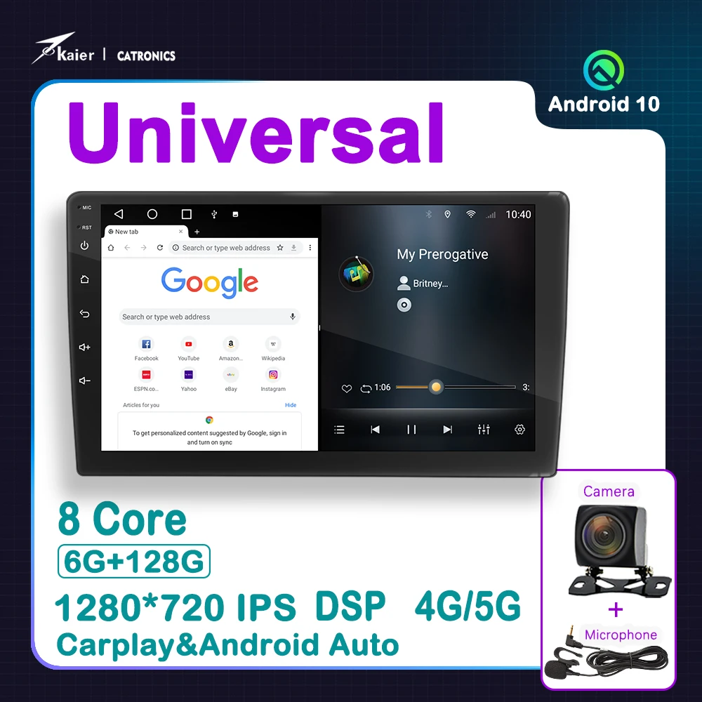 Android 10 DSP OCTA CORE 9 /10 Zoll 1280 Q Bildschirm Auto DVD Stereo MP5 Radio Multimedia Video Player GPS carplay Android Auto
