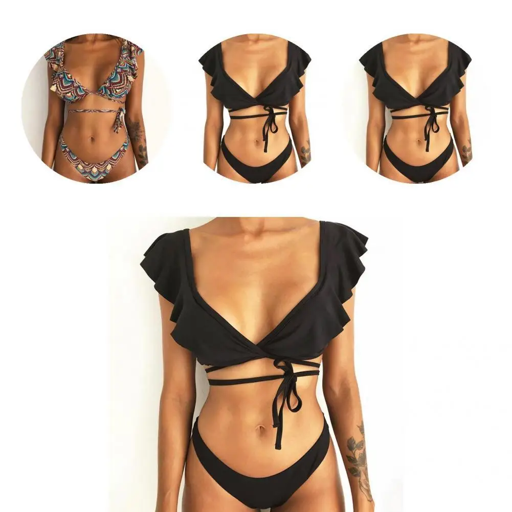

2Pcs/Set Stylish Women Bikini Printed Skinny Sexy Elegant Adjustable Bikini