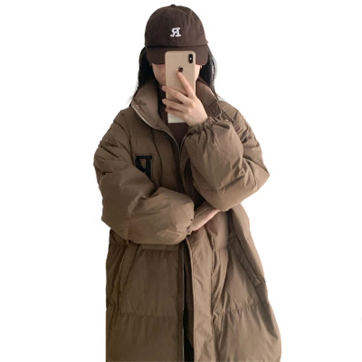 Large Letters Cotton Jacket For Women, Medium Length, 2022 New Korean Cotton Jacket, Loose And Thickened Over Knee Coat