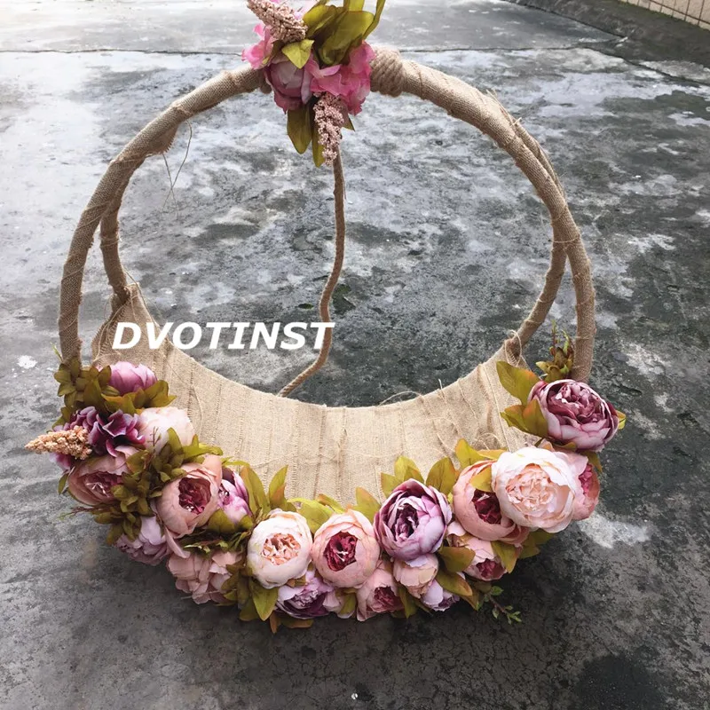 Реквизит для детской фотосъемки Dvotinst декоративная подвесная корзина с цветами