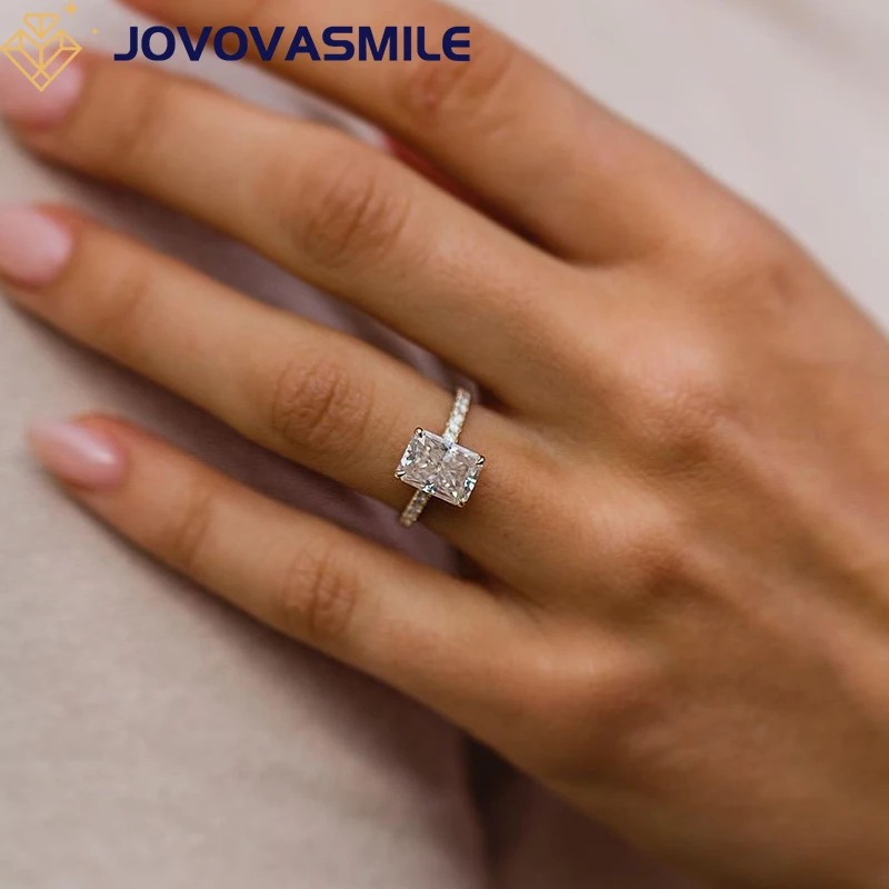 

Кольцо JOVOVASMILE из муассанита с изображением измельченного льда, 3 карата, 9x7 мм, 18k, желтое золото, 2 мм, ювелирные изделия для женщин