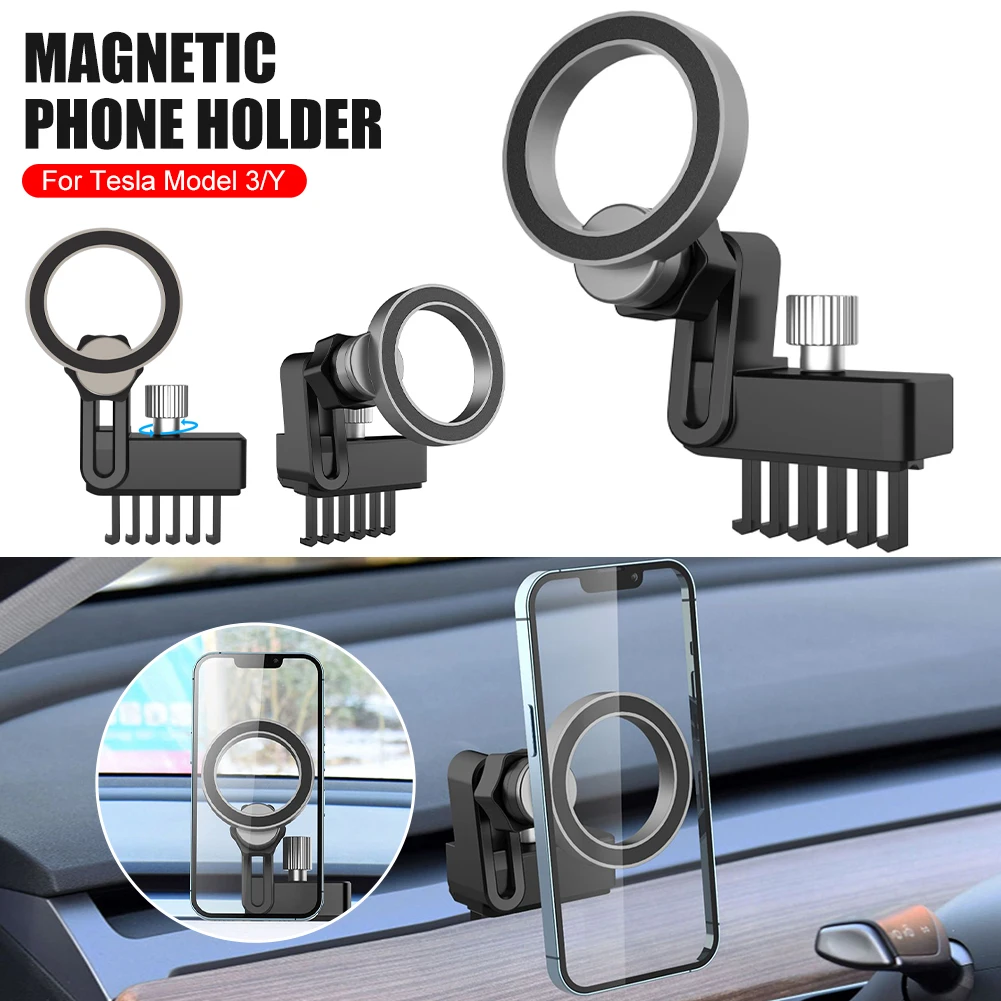 

For Tesla Model 3 Y Magnetic Phone Mount Air Vent Phone Holder Bracket 360° Adjustable Holder for iPhone 14 13 12 Huawei Samsung