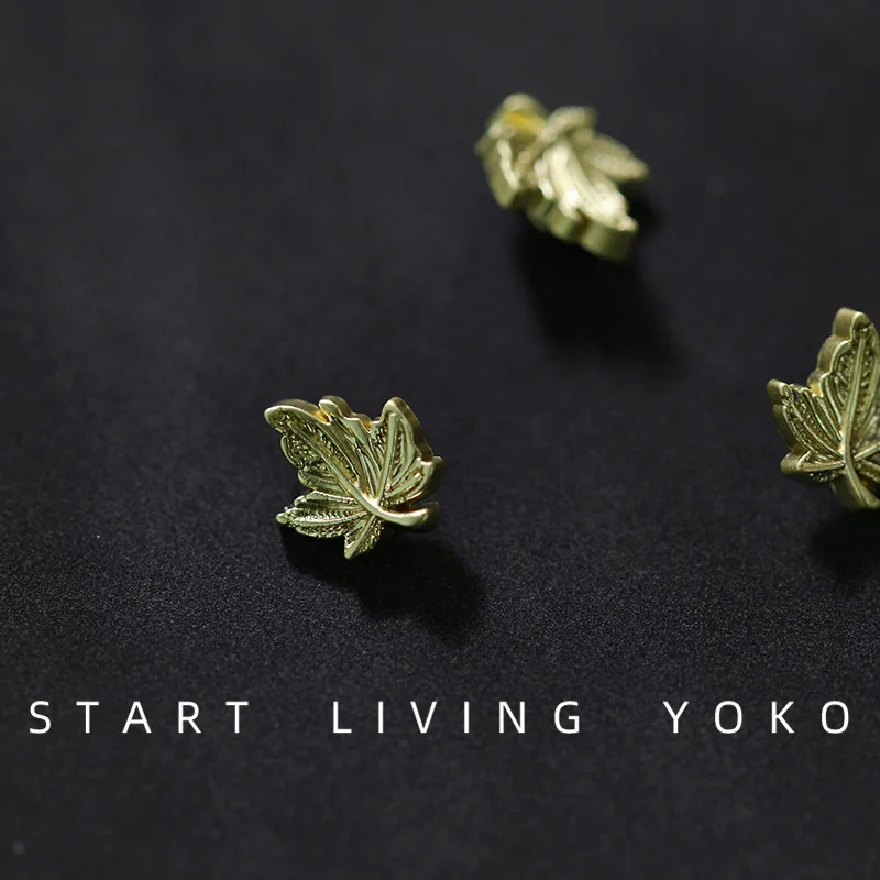 

FCXDG 11.5mm Fashion Metal Buttons Sweater Cardigan Shirt Decorative Buttons Gold Maple Leaf Design Handmade DIY Sewing Buttons