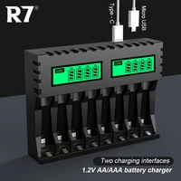 lcd display smart intelligent battery charger with 8 slot for 1 2v aa aaa nicd ni mh rechargeable batteries aa aaa charger