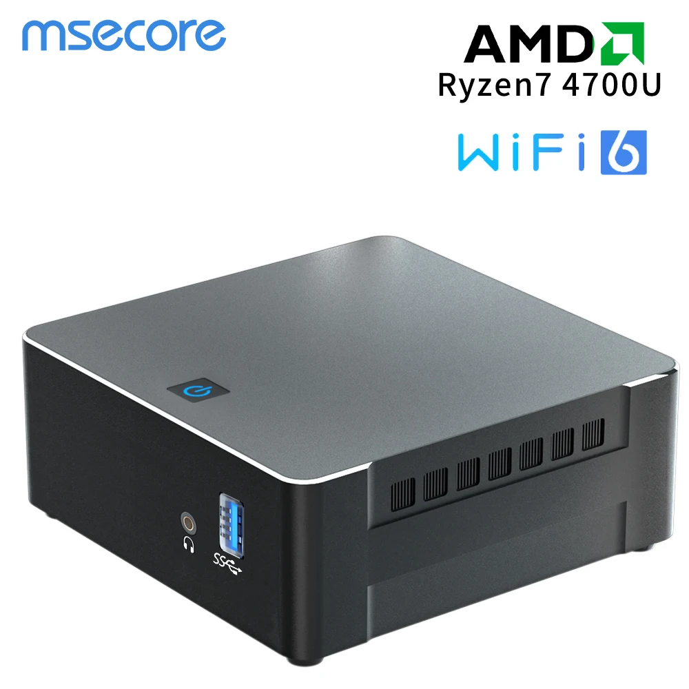 Msecore AMD Ryzen 7 4700U игровой мини-ПК Windows 11 DDR4 NGFF PCIE SSD Настольный игровой компьютер WiFi 6
