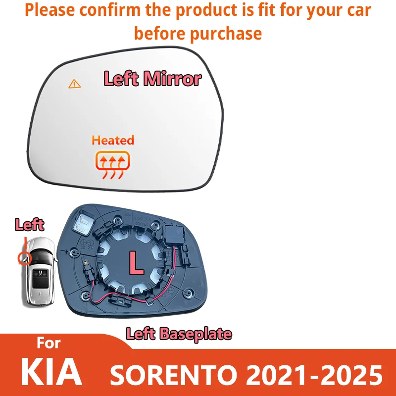 

С BSD для KIA Sorento 2020 2021 2022 2023 2024 2025 левое или правое зеркало заднего вида/автомобильное боковое зеркало, запасные части