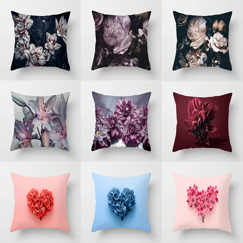 

Classical Floral Pillowcase Noble Flower Pillowcase Sofa Car Cushion Cover Decorative Home Decorations 45x45cm Square Pillowcase